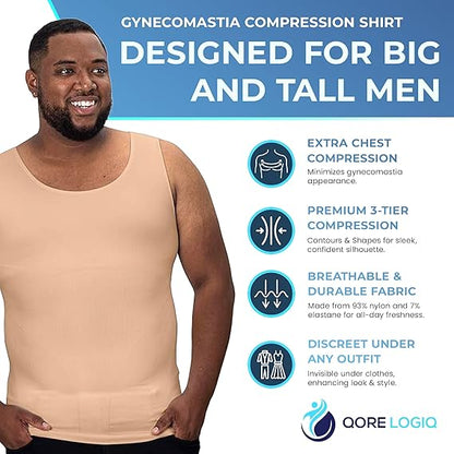 Compression Shirt Tank Top | Tall Length | Beige- QORELOGIQ || color_beige&fit_tall