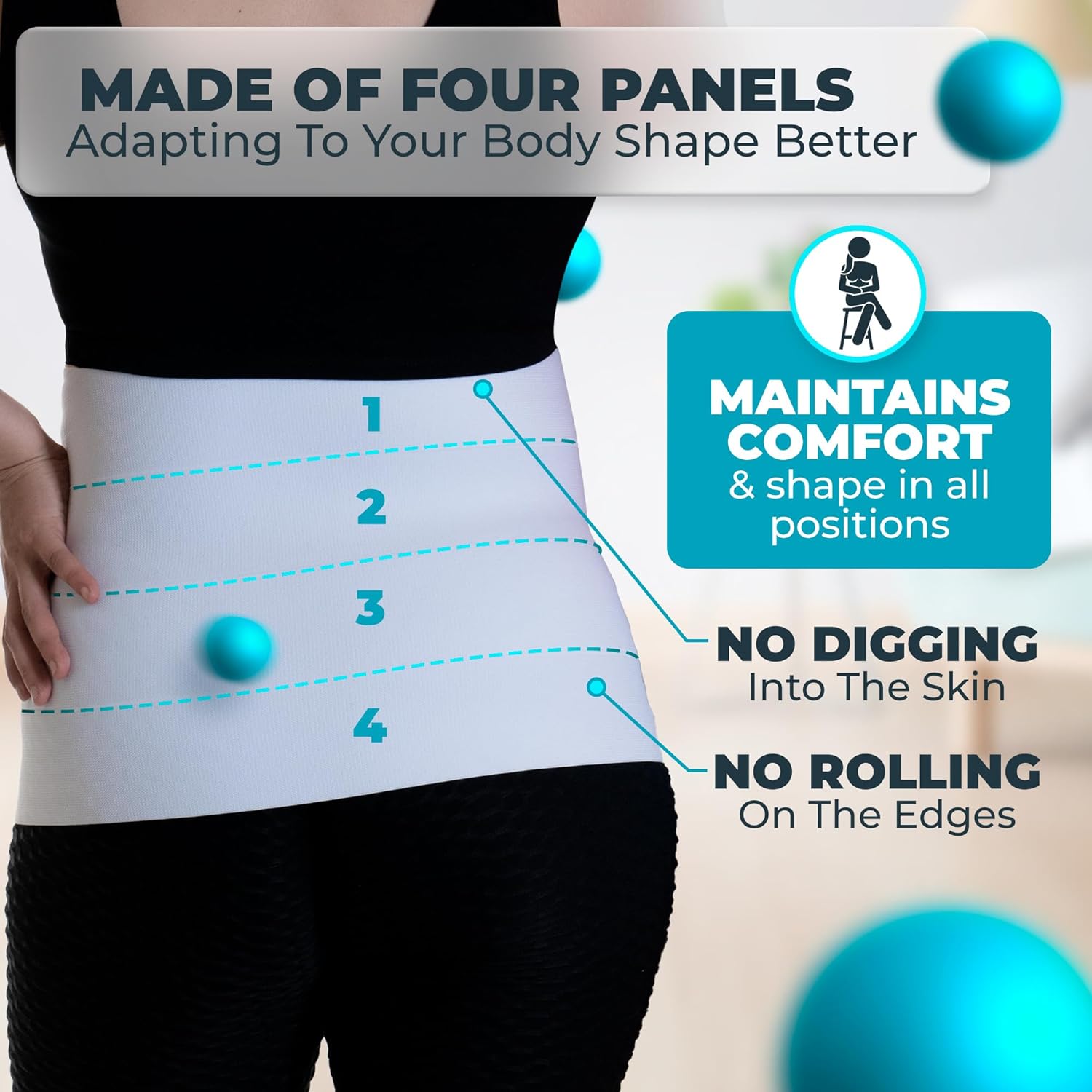 Plus Size 12 Inch Abdominal Binder - QORELOGIQ||color_white&fit12_inch