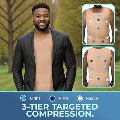 Compression Shirt Tank Top | Tall Length | Beige- QORELOGIQ || color_beige&fit_tall