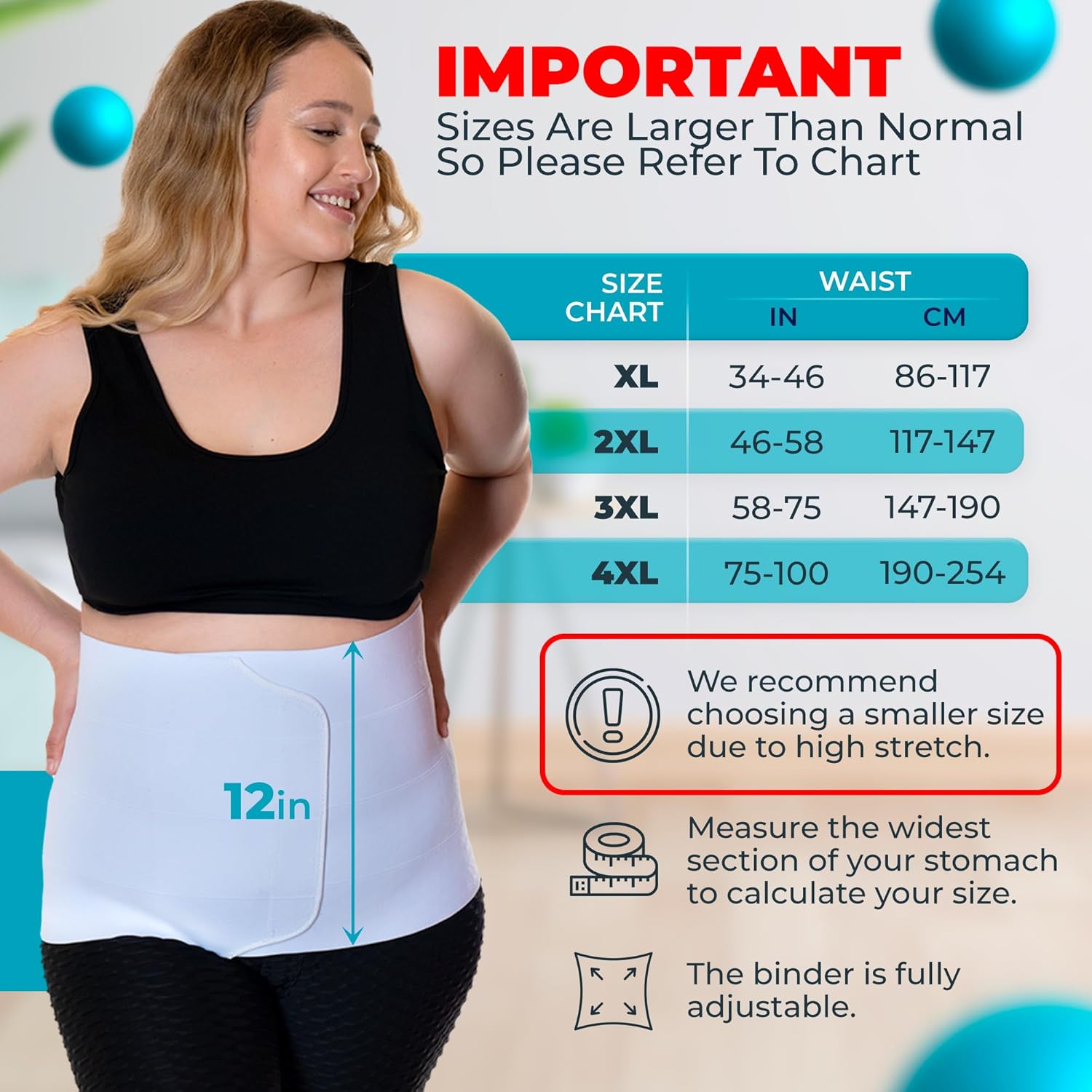 Plus Size 12 Inch Abdominal Binder – QORE LOGIQ