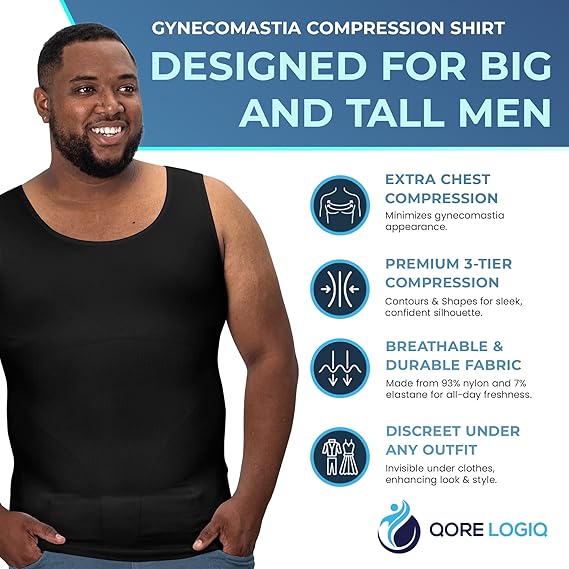 Compression Shirt Tank Top | Tall Length | Black - QORELOGIQ || color_black&fit_tall