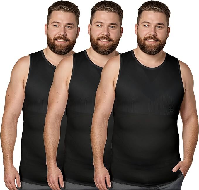 Compression Shirt Tank Top | Regular Length | Black- QORELOGIQ || color_black&fit_regular