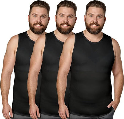 Compression Shirt Tank Top | Regular Length | Black- QORELOGIQ || color_black&fit_regular