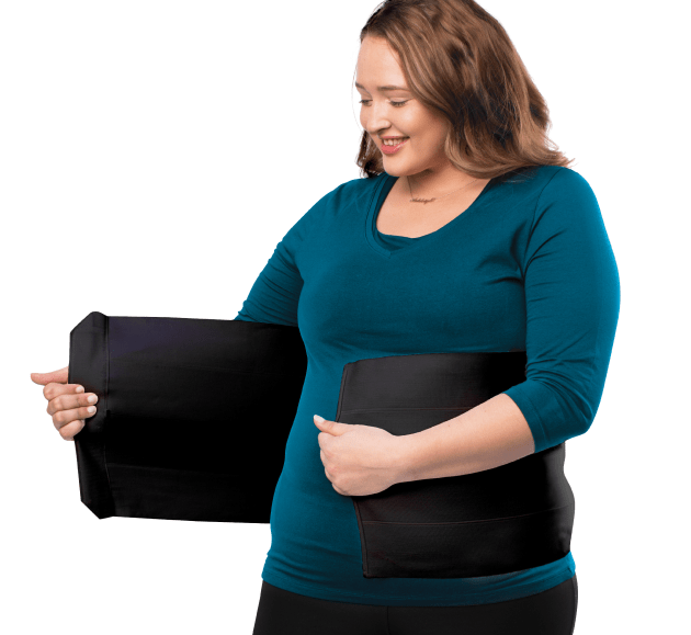Plus Size 12 Inch Abdominal Binder - QORELOGIQ||color_black&fit12_inch
