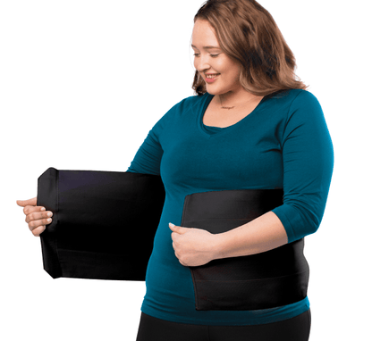 Plus Size 12 Inch Abdominal Binder - QORELOGIQ||color_black&fit12_inch