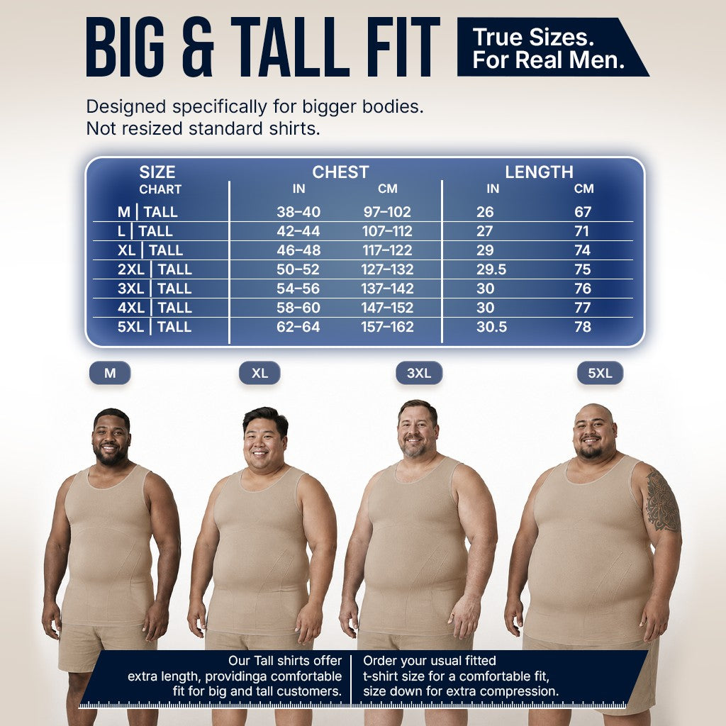 Compression Shirt Tank Top | Tall Length | Beige- QORELOGIQ  || color_beige&fit_tall