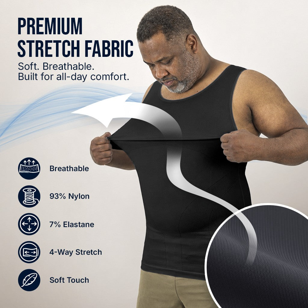 Compression Shirt Tank Top | Tall Length | Black - QORELOGIQ || color_black&fit_tall