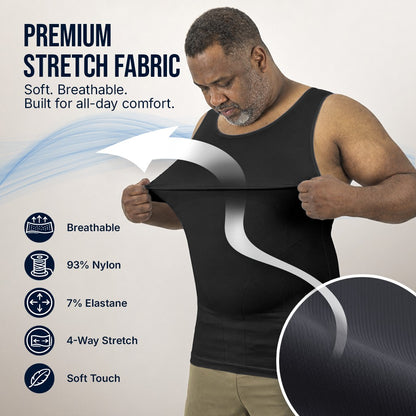 Compression Shirt Tank Top | Tall Length | Black - QORELOGIQ || color_black&fit_tall