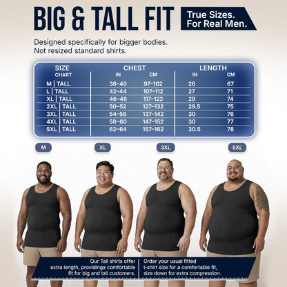 Compression Shirt Tank Top | Tall Length | Black - QORELOGIQ || color_black&fit_tall