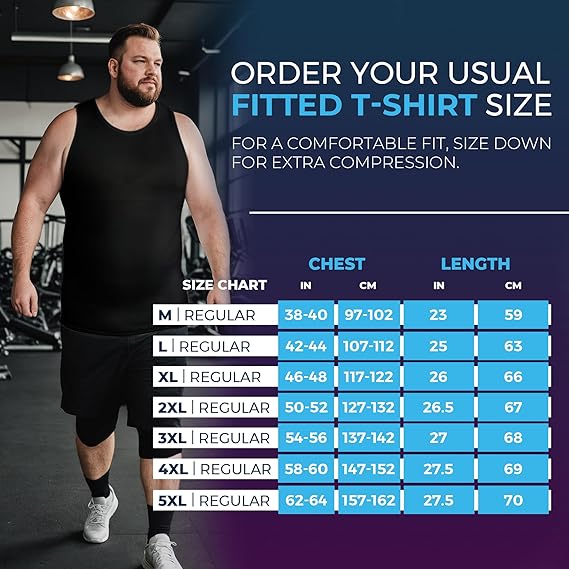 Compression Shirt Tank Top | Regular Length | Black- QORELOGIQ || color_black&fit_regular