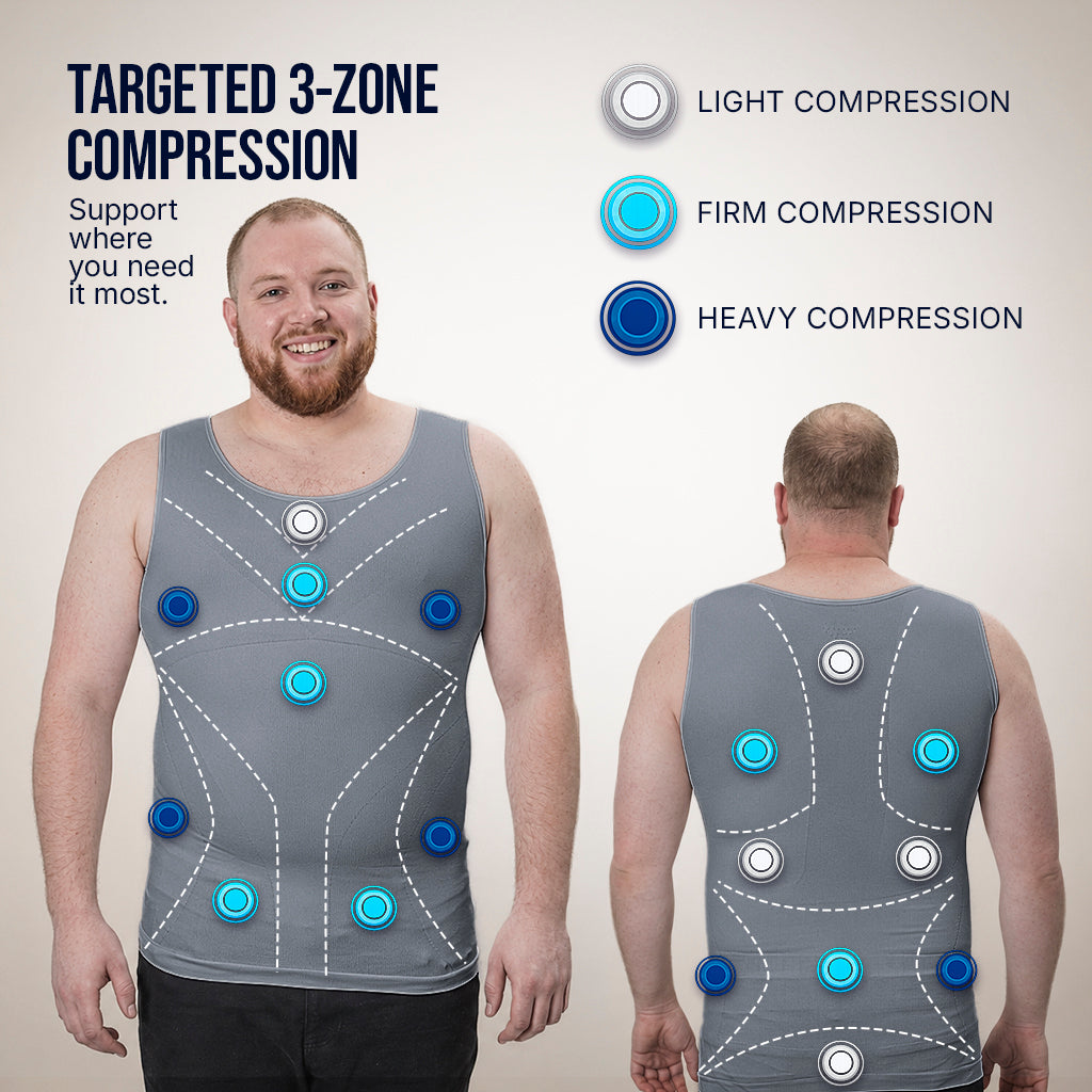 Compression Shirt Tank Top | Tall Length | Gray- QORELOGIQ || color_gray&fit_tall