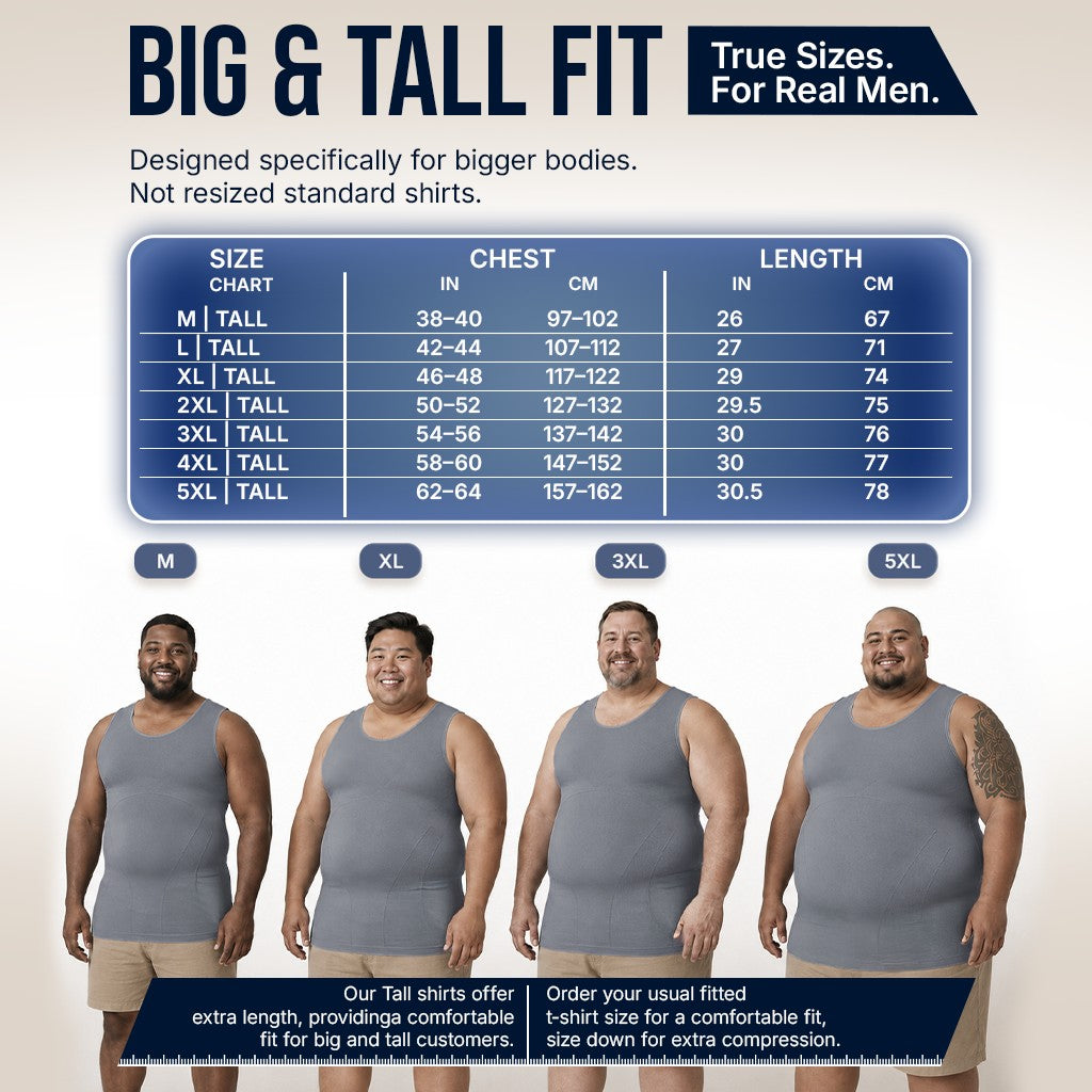 Compression Shirt Tank Top | Tall Length | Gray- QORELOGIQ || color_gray&fit_tall