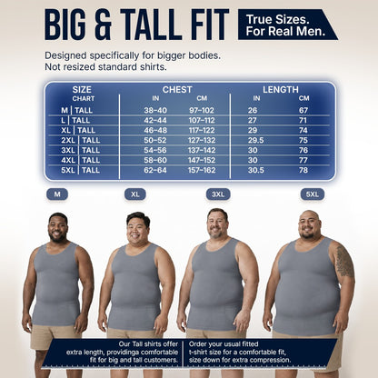 Compression Shirt Tank Top | Tall Length | Gray- QORELOGIQ || color_gray&fit_tall