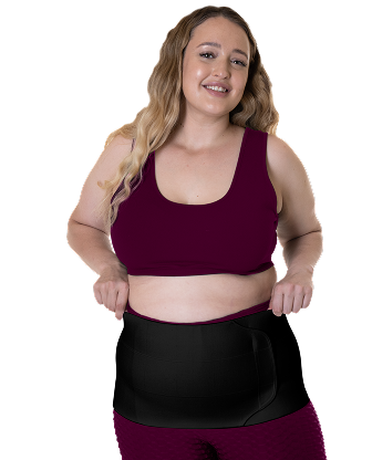 Plus Size 12 Inch Abdominal Binder - QORELOGIQ||color_black&fit12_inch