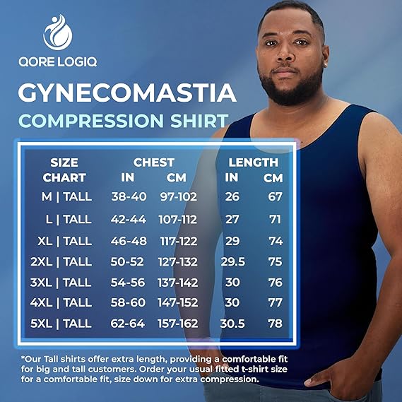 Compression Shirt Tank Top | Tall Length | Navy- QORELOGIQ || color_navy&fit_tall