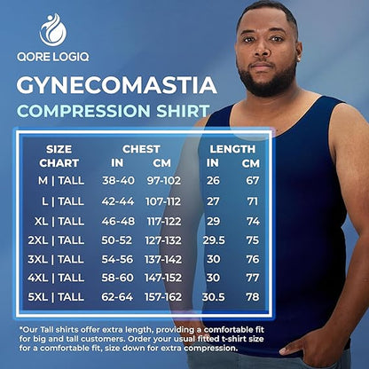 Compression Shirt Tank Top | Tall Length | Navy- QORELOGIQ || color_navy&fit_tall