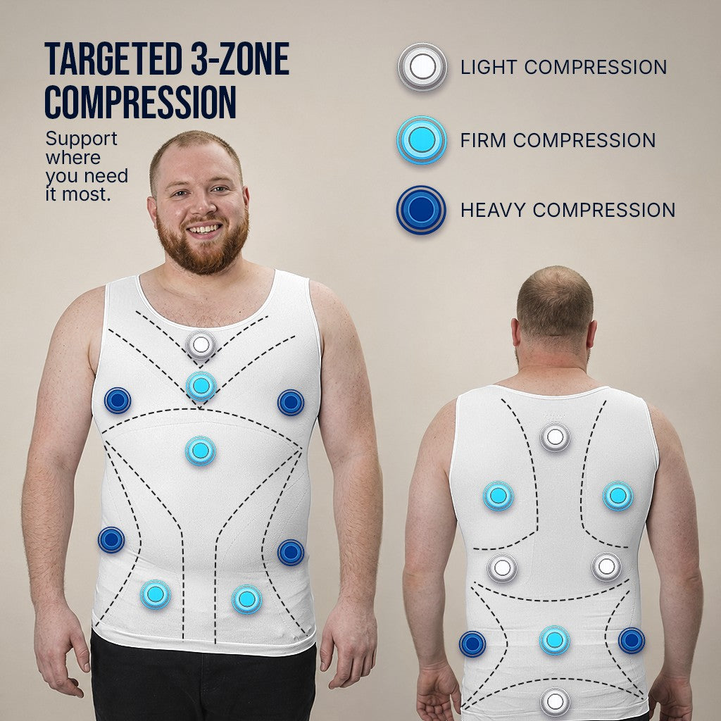 Compression Shirt Tank Top | Tall Length | White- QORELOGIQ  || color_white&fit_tall