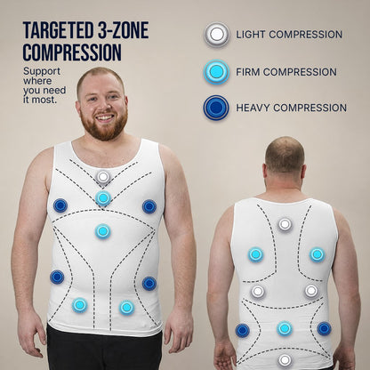 Compression Shirt Tank Top | Tall Length | White- QORELOGIQ  || color_white&fit_tall