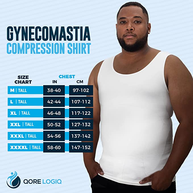 Novco Men's Chest Compression Shirt to Hide Gynecomastia Moobs Slimming  Body Shaper Vest Abdomen Chest Slim Shirt Waist Trainer Corset For Men